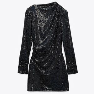Zara charcoal black sequin mini dress